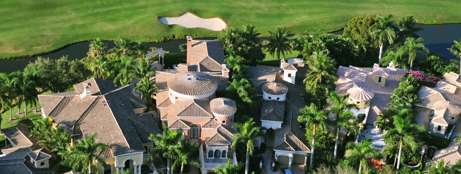 aerial shot luxury homes in boca raton